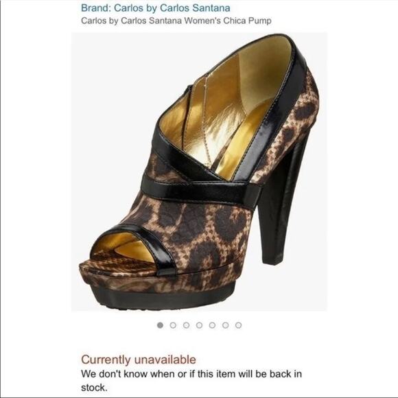 Carlos Santana leopard chica open toe sandal heels cheetah size 8 with box - Picture 10 of 11